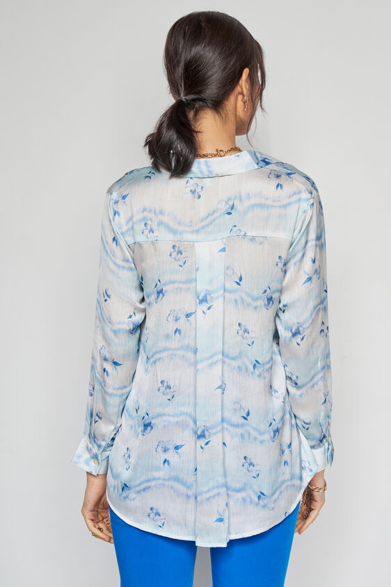 Floral Waves Top, Blue, image 4
